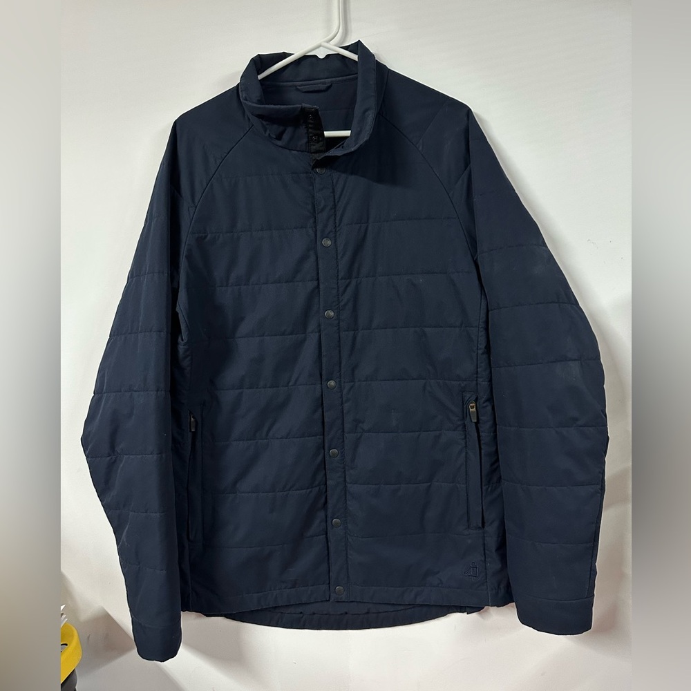 Walter Sky Jacket Mens Large WS-J02 Navy Blue Lightweight Snap Button Insulated